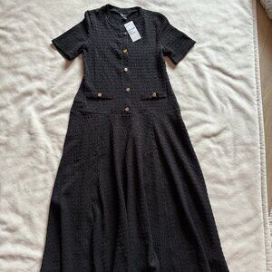 Friends Like These Textured Jersey Drop Waist Dress Size 6 Black | NWT